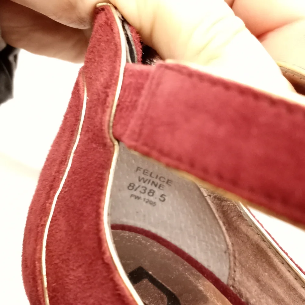 DKNYC Wine Suede Platform Heels